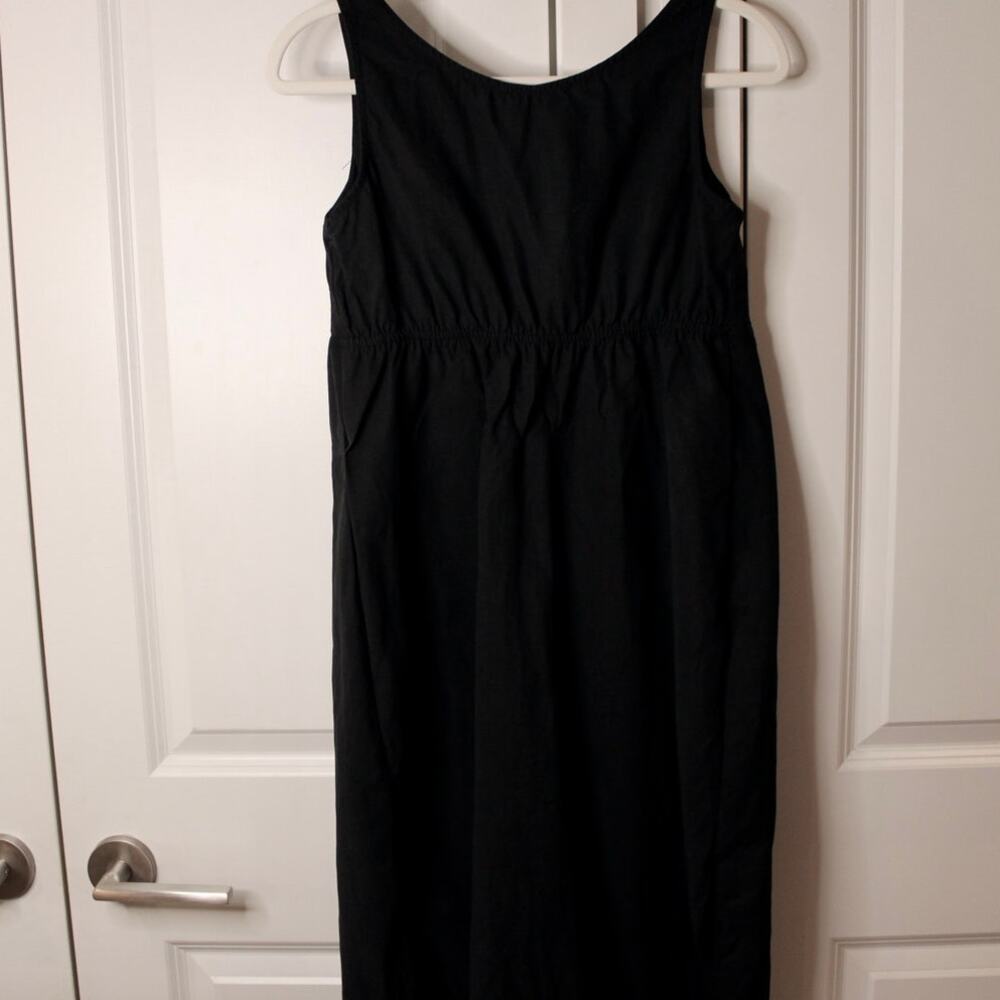 HATCH Nadia Easy Nurse Dress Black Tencel Linen Tie Front Midi Dress | 0 - Picture 11 of 12